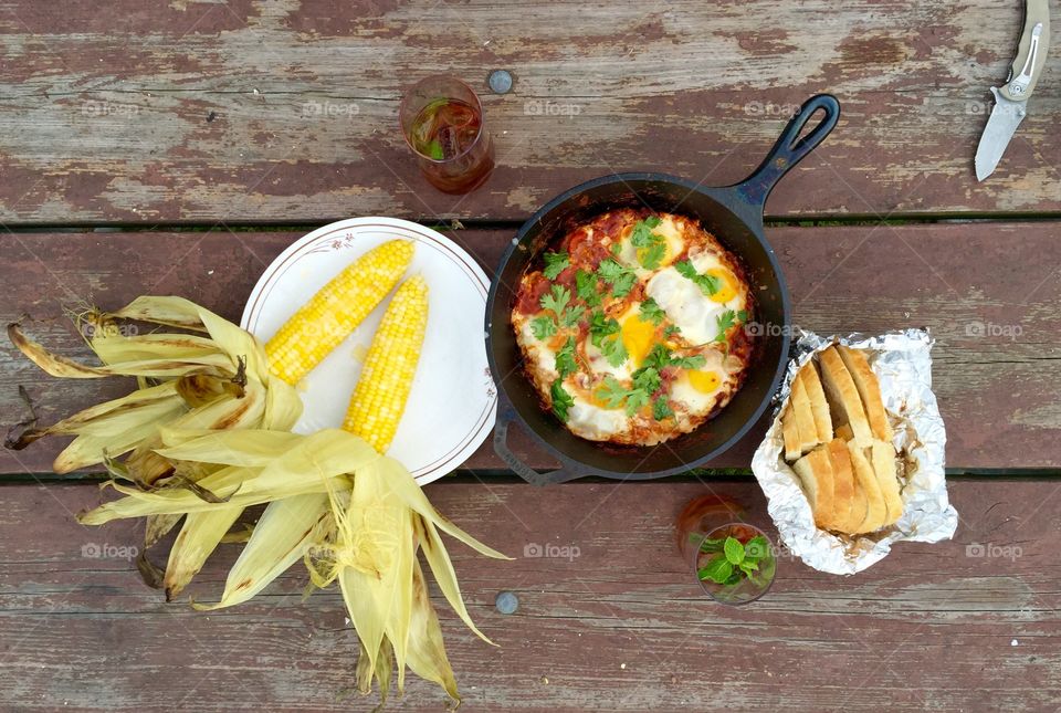 Shakshuka over the fire