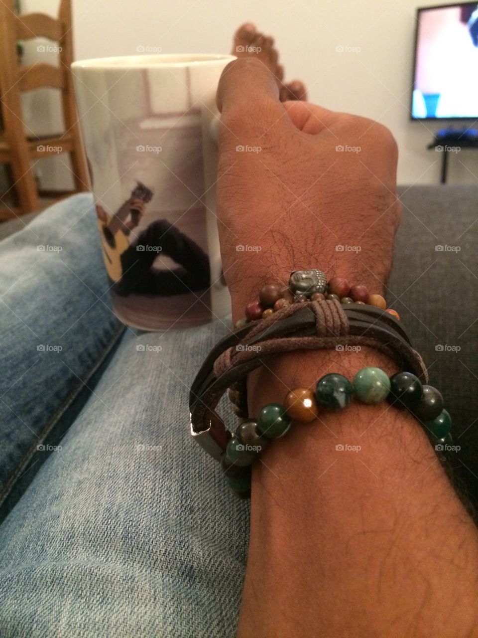 I made these beaded bracelet to go with my skin colour. 