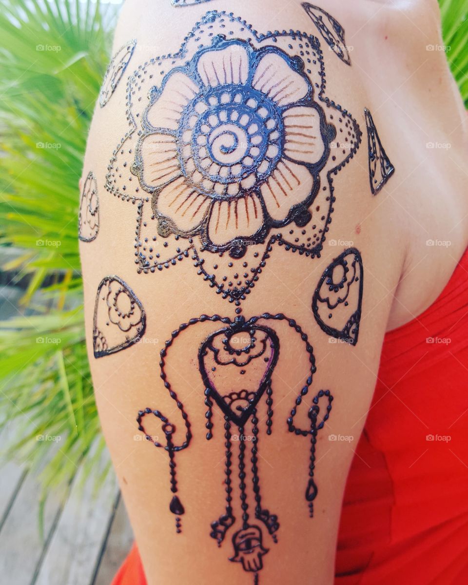 Beautiful, Woman, Girl, Flower, Tattoo