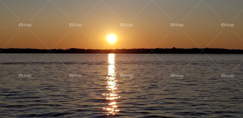 Evening Sunset on Lake
