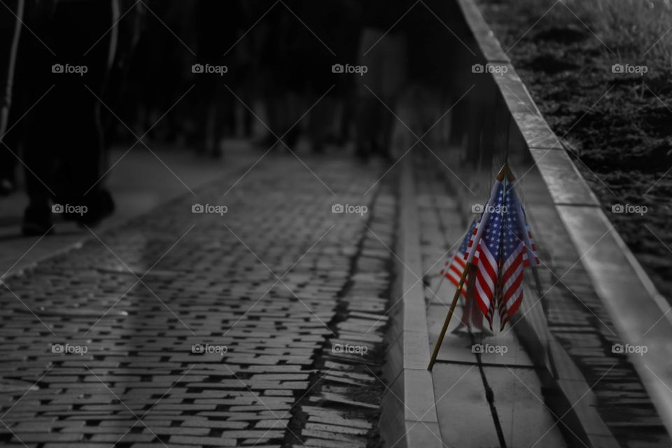 Black and White Vietnam Memorial