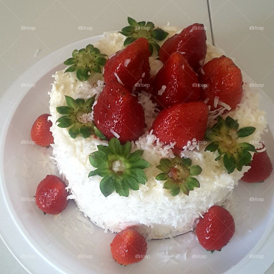 Strawberry Coconut Cake