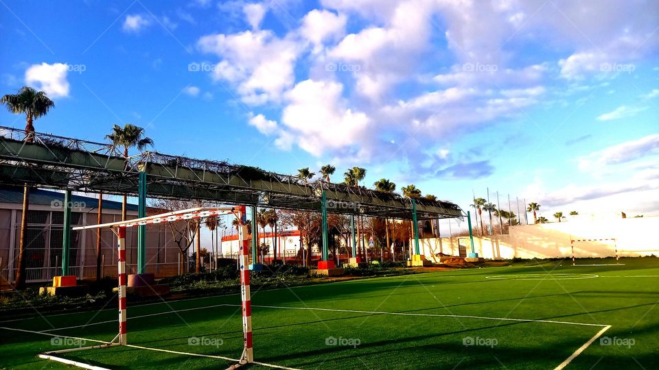 Pista de fútbol colores