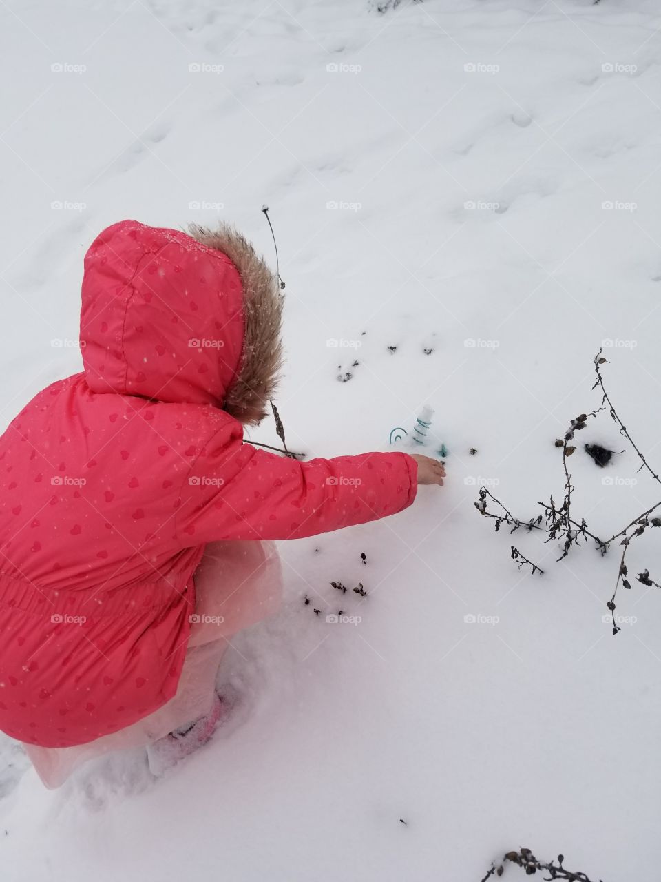 egg hunt in snow