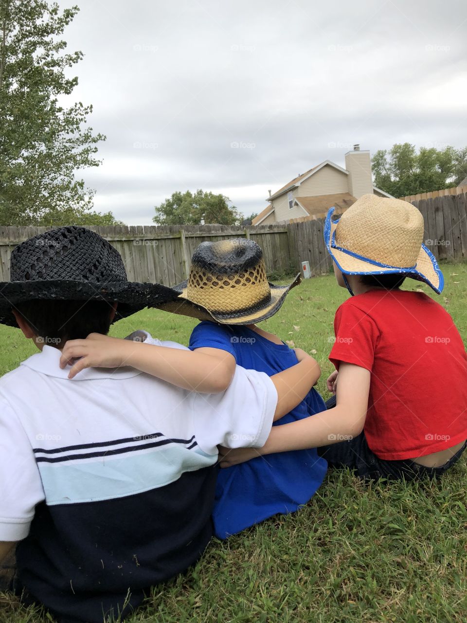 Cute cowboys enjoy the day