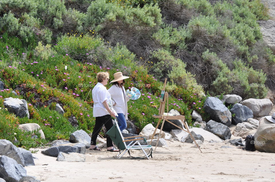 Painting at the beach