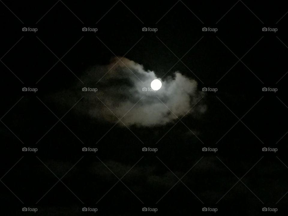 Low angle view of moon in sky at night