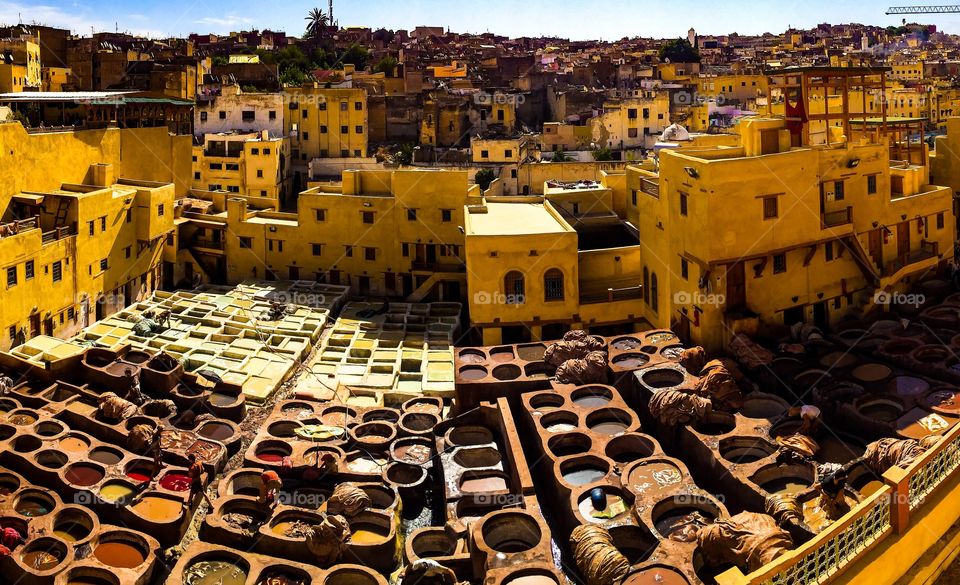 Panoramic view of a tannery