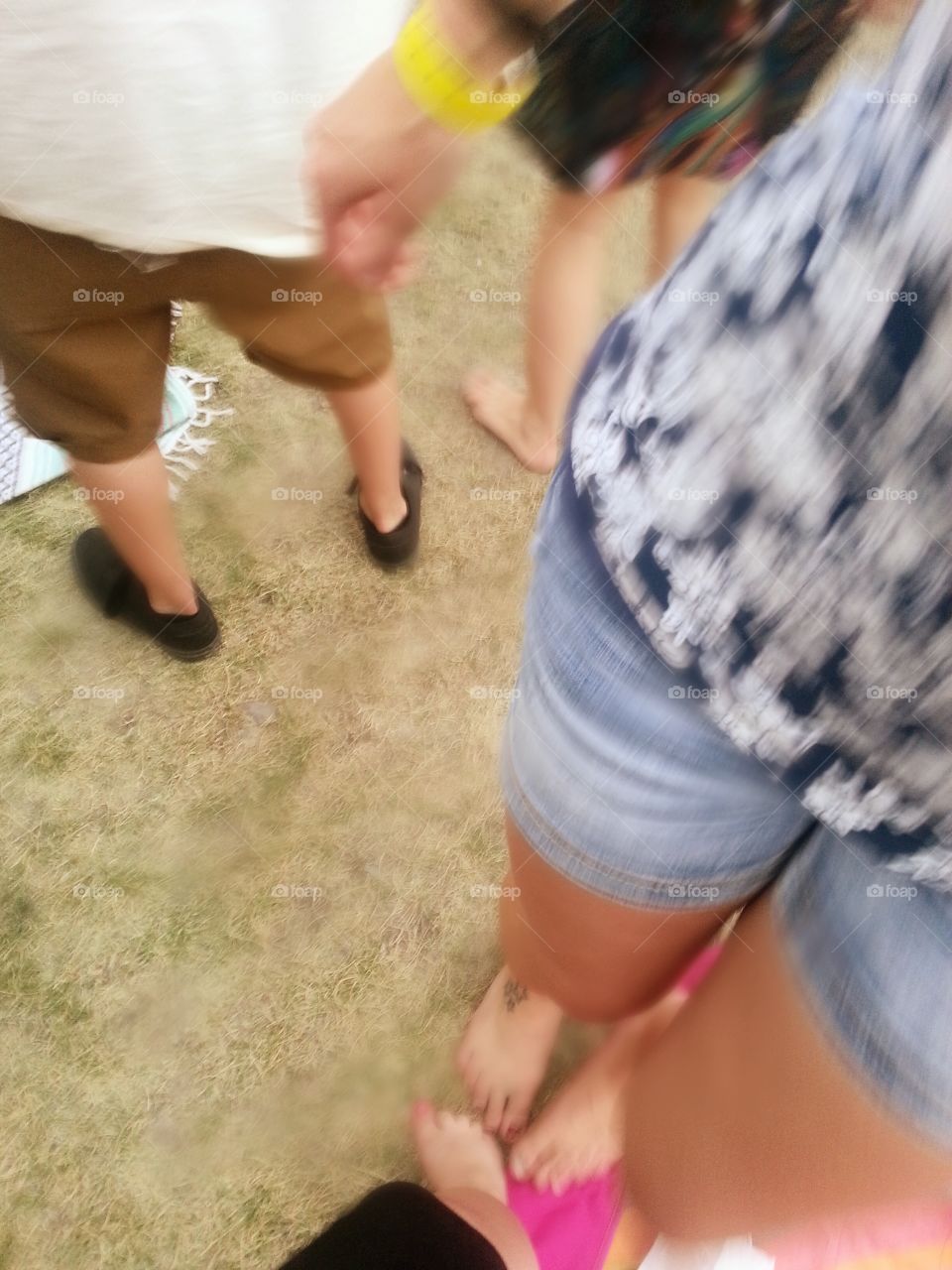Barefoot dancing at a music festival