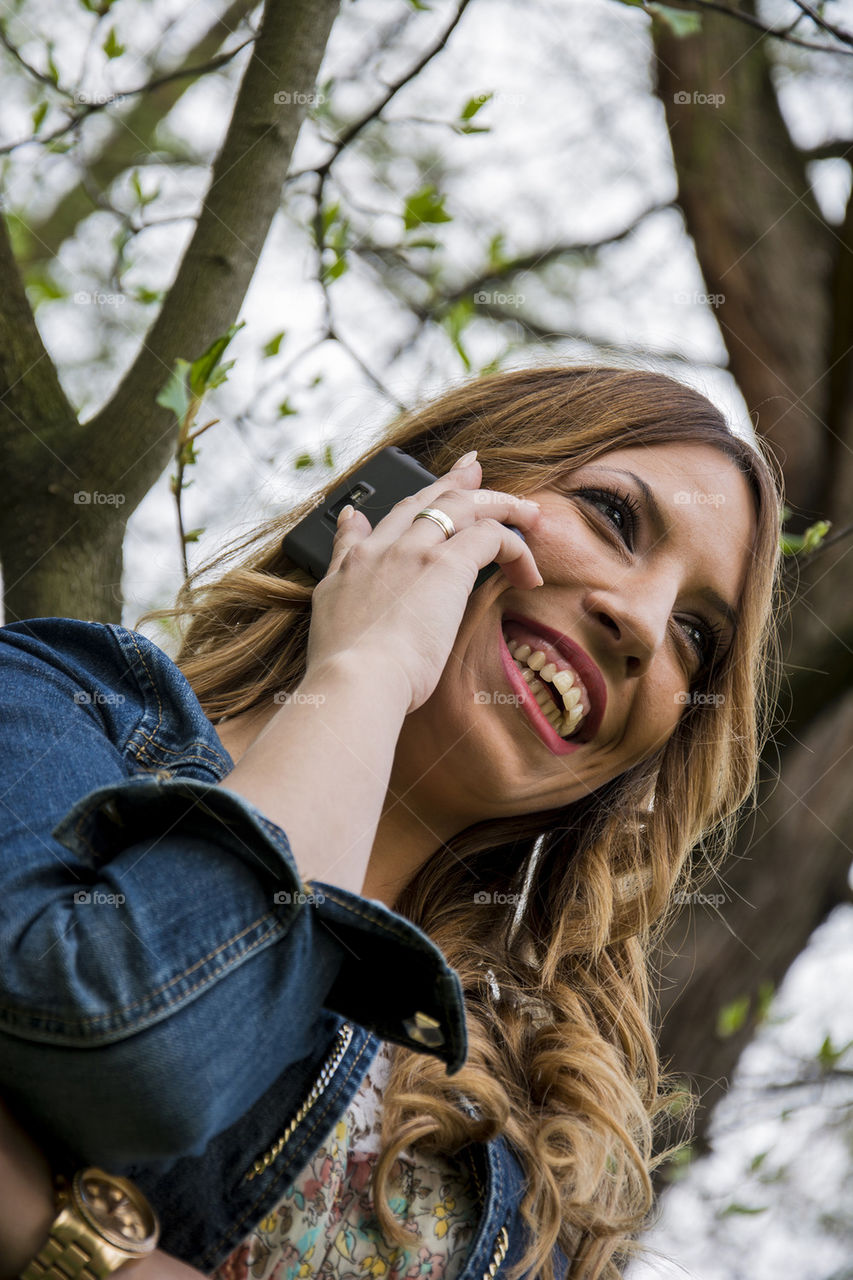 beautiful girl on the phone