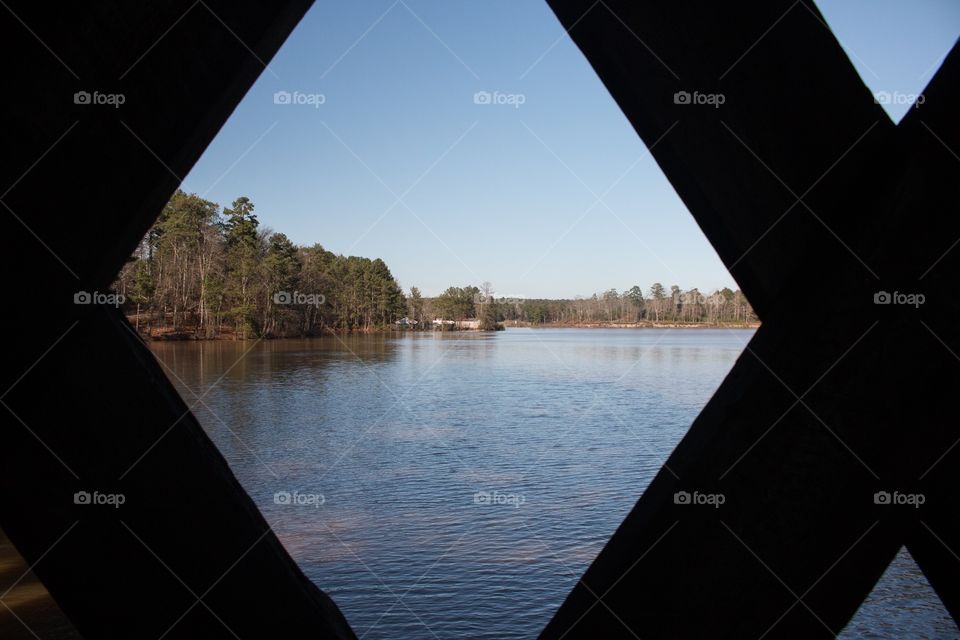 Lake through a hole