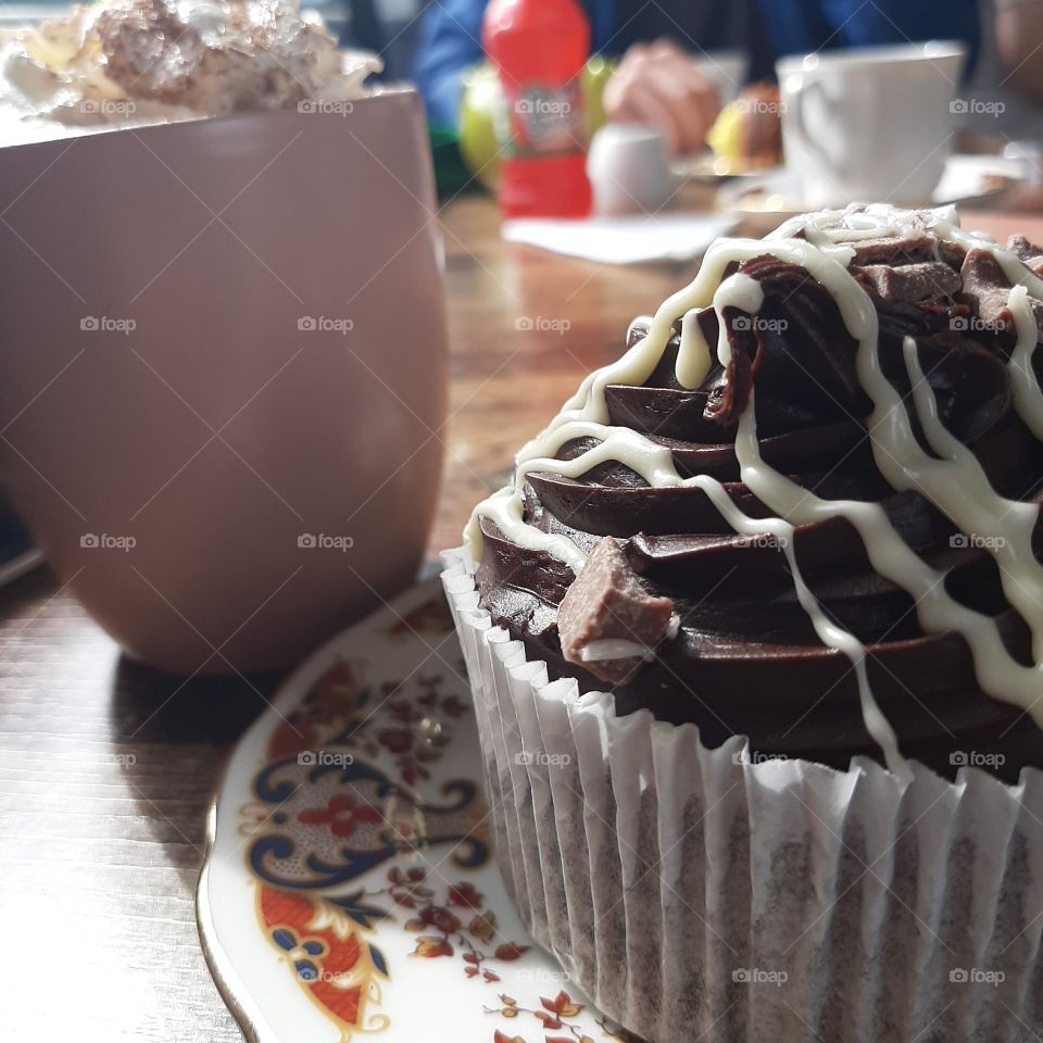 Cake and Hot Chocolate