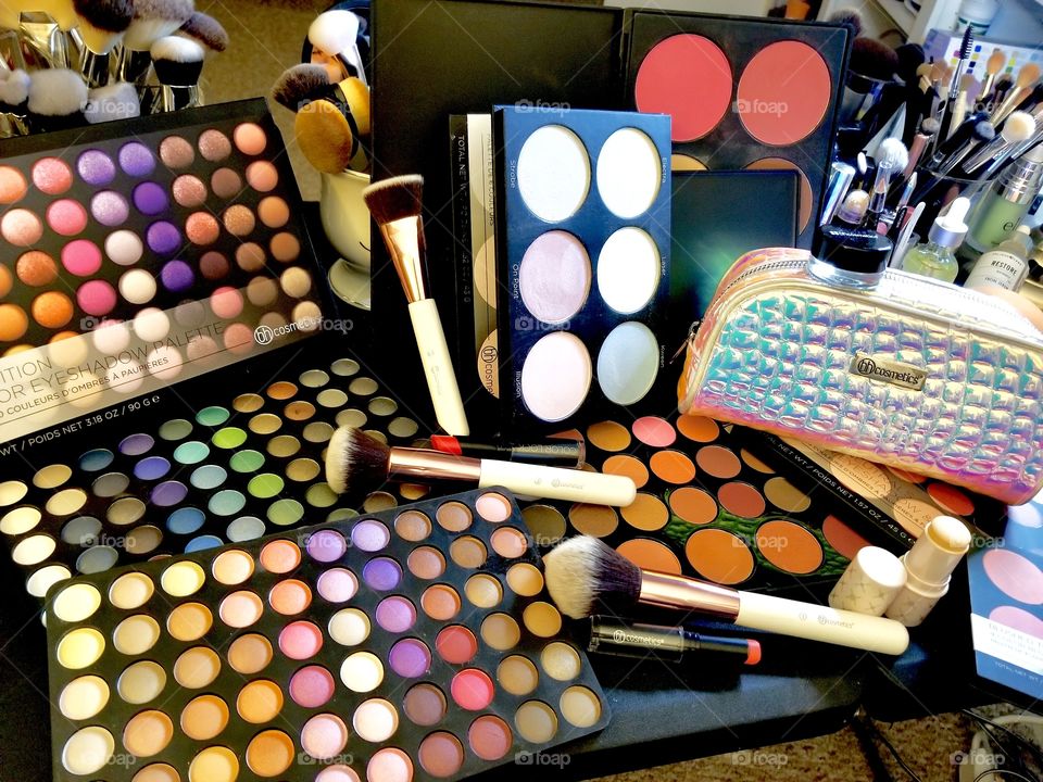My beautiful collection of Bhcosmetics that show the most stunning color.  Makeup and photography are my passion and they go together so well.  The possibilities are endless for creativity.