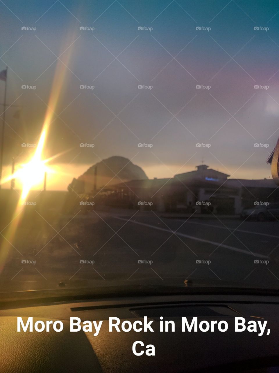 Sunset At Moro Bay Rock, California