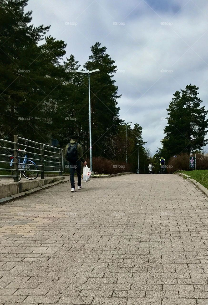 Walkway from a frog's perspective @Helsinki, Finland