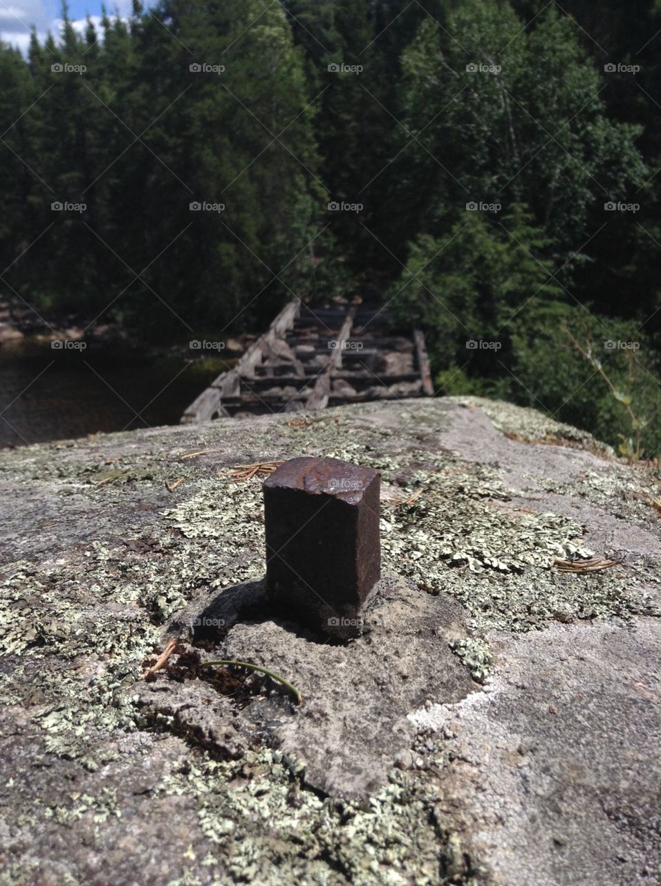 Remains of an old dam.