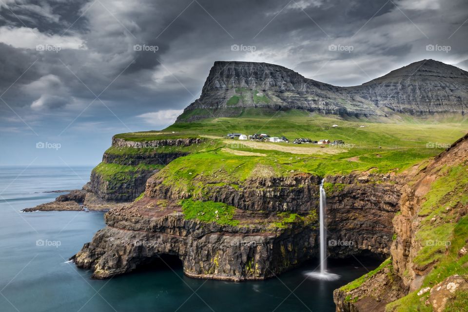 Múlafossur waterfall at Gásadalur, Faroe islands