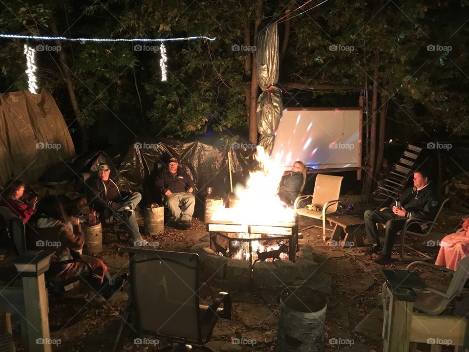 Sitting around the fire 