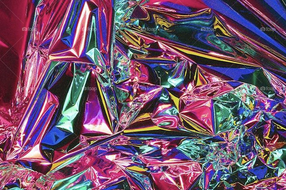 Colorful paper reflected onto Mylar paper