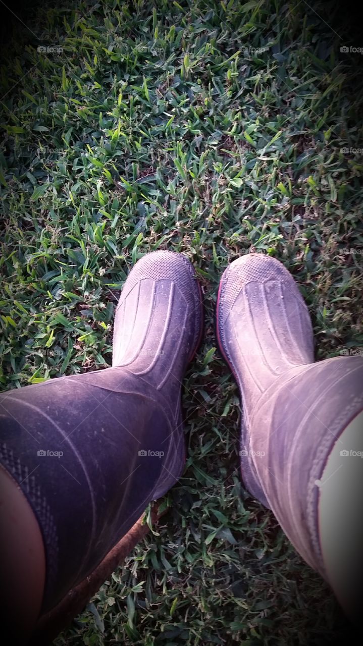 Garden boots. at home in Marianna, Arkanzas