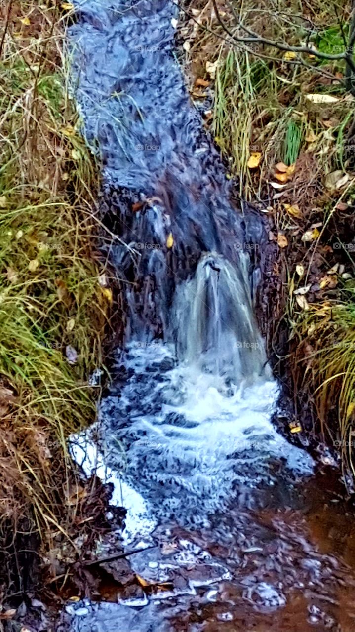a very small waterfall