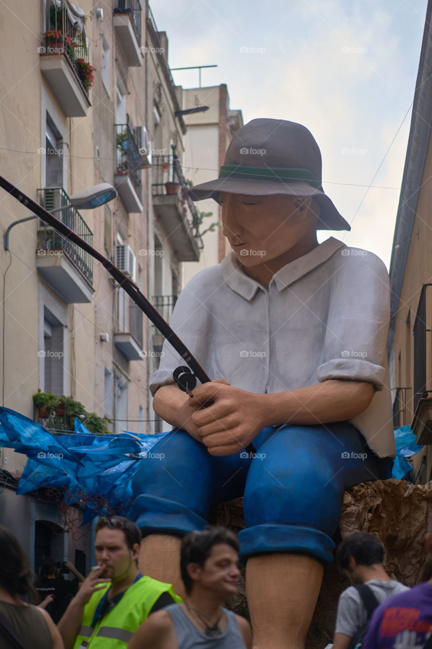 Street decoration. Fisherman