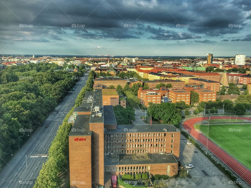 View over malmoe in sweden