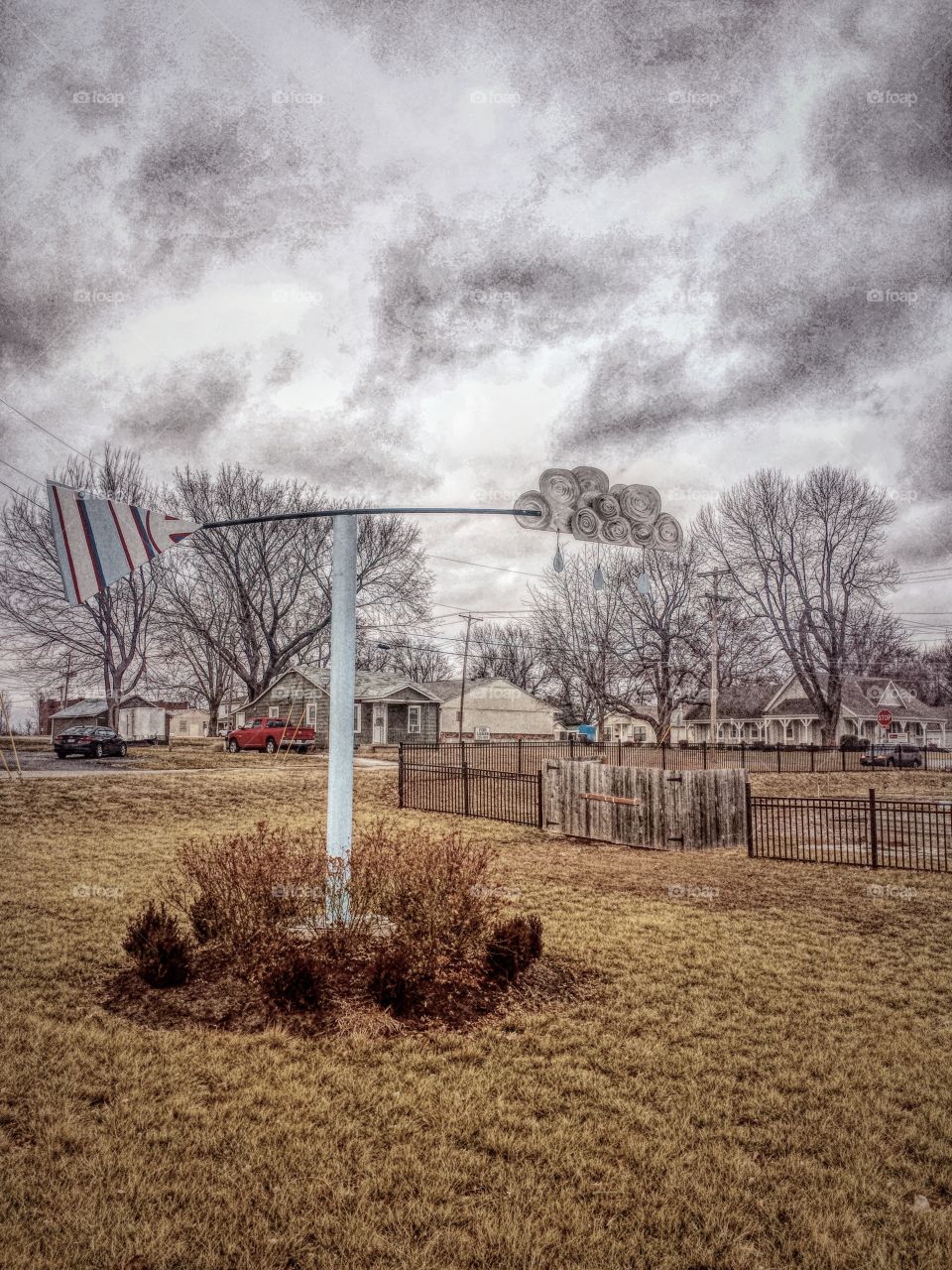 View of houses in town