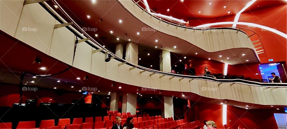 This is the „DEUTSCHES THEATER“, the „GERMAN THEATER“ in „Munich“, „Bavaria“, Germany where „FALCO“, the play about the life of Viennese pop singer of 1980s fame for „Rock me Amadeus“ and „Kommissar“ is being performed. 2024. Hypnotic Productions