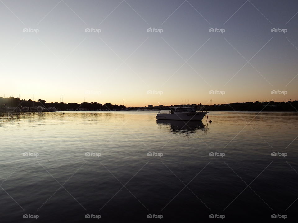 Sunset, Boat, Perth