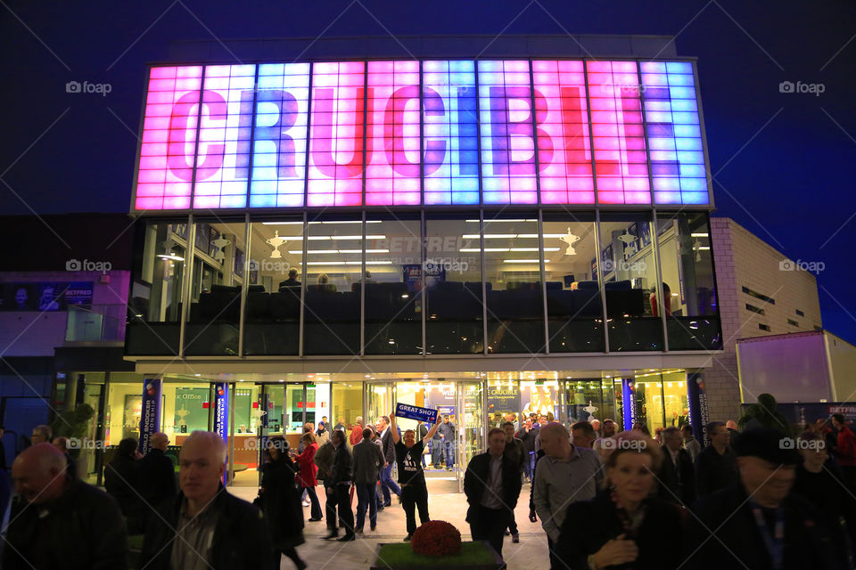 At the Crucible. Crucible world snooker championship 