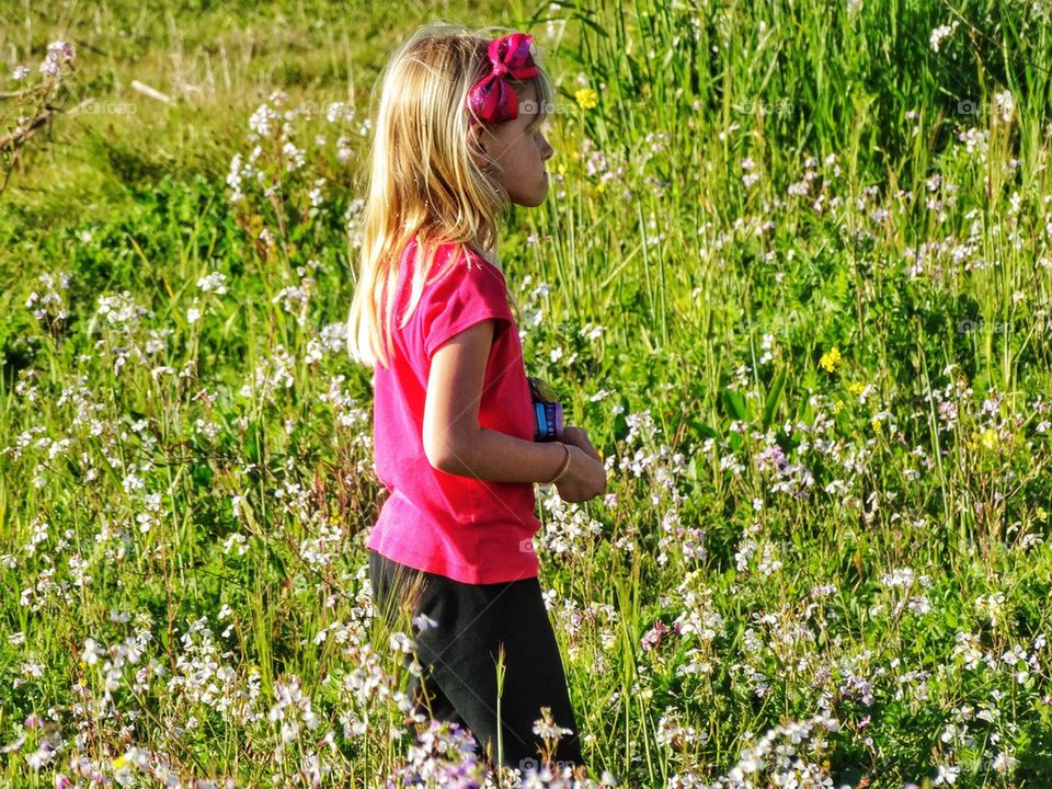 Child In Springtime Meadow
