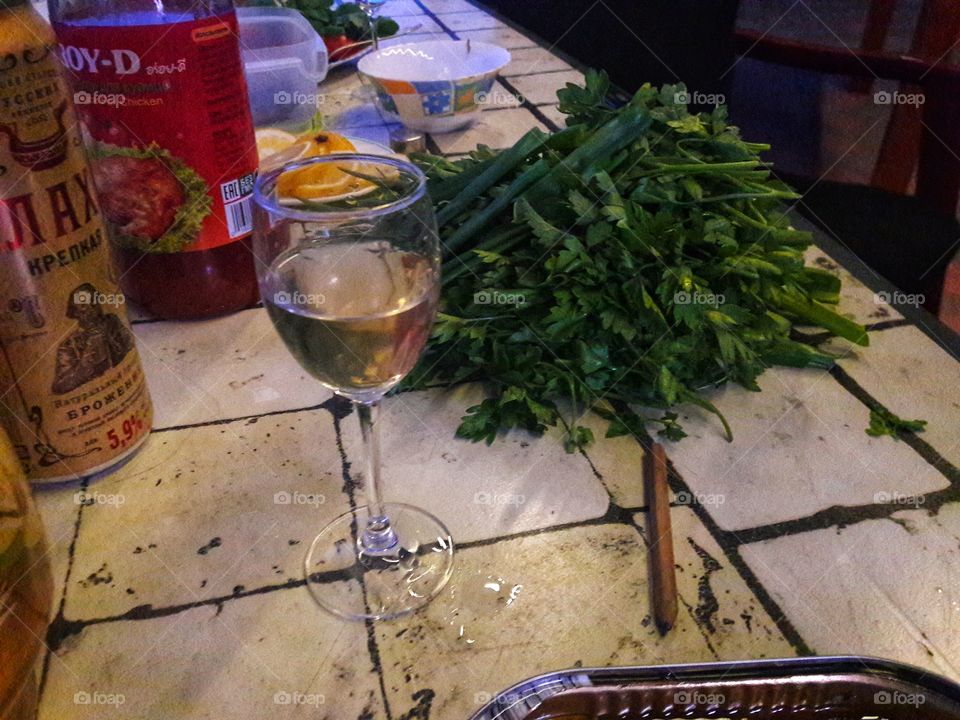 food vegetables table