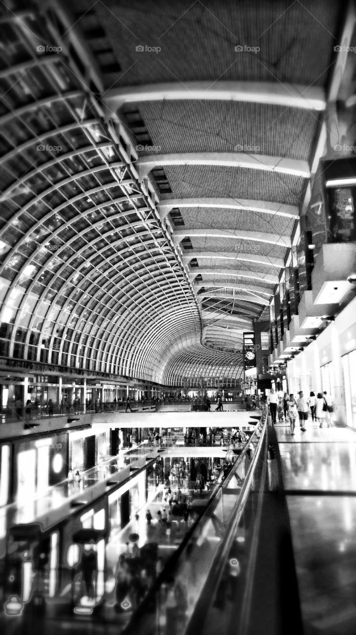 Marina Bay Sands, Singapore. interior architecture of the shopping mall