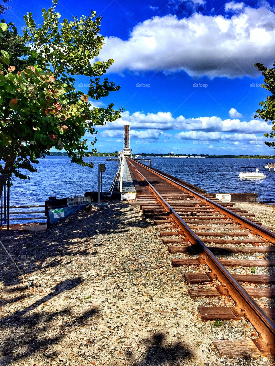 Wooden train track bridge 