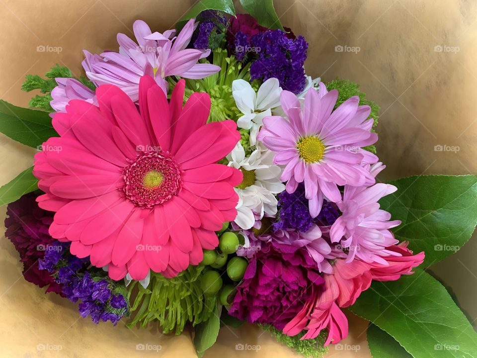 Beautiful, colorful daisy bouquet.