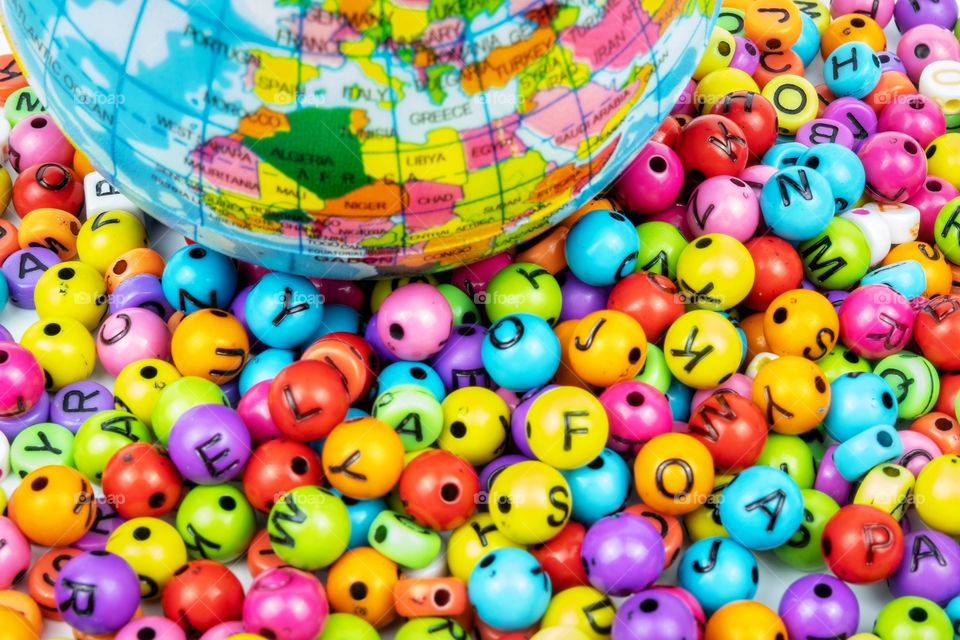 Colorful bead and globe