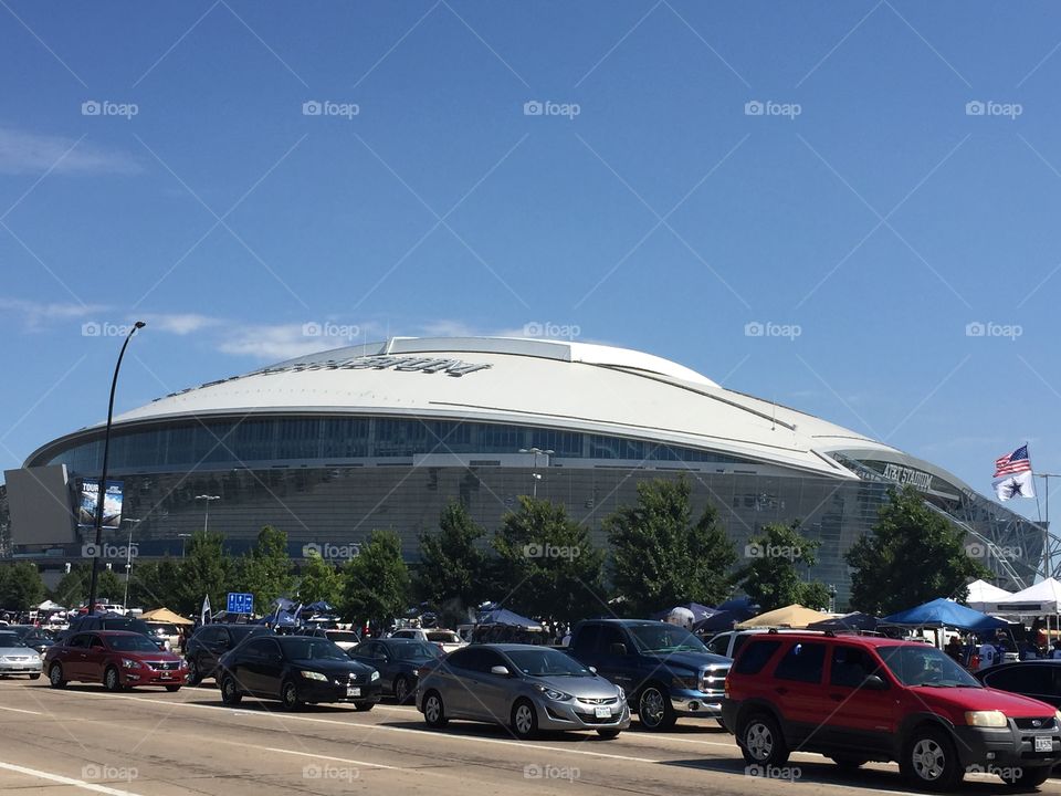 The famous jerry world while driving in Arlington 