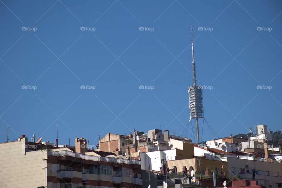 Collserola tower in Barcelona city