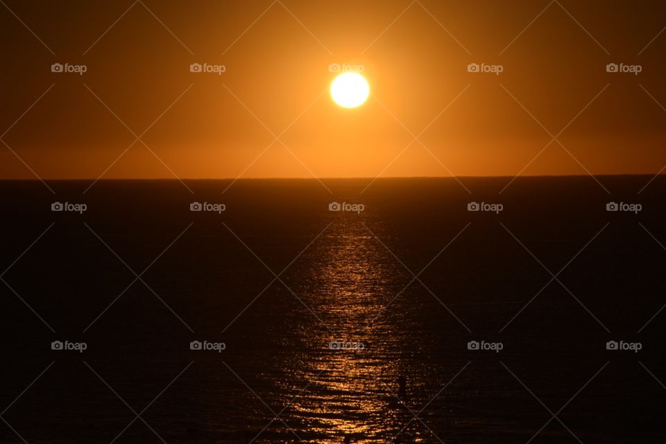 Sunset over the ocean 