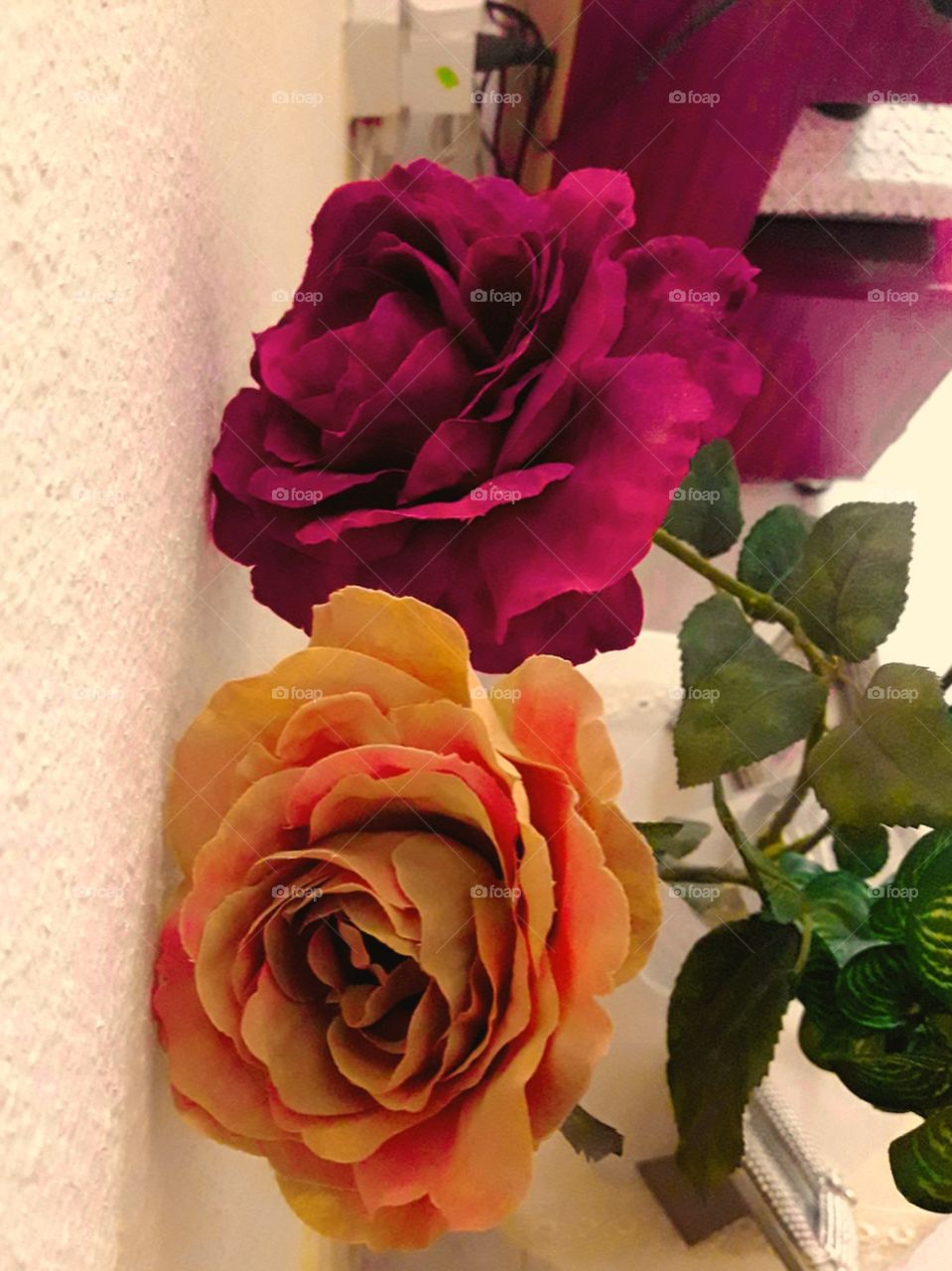 two beautiful rose decoration