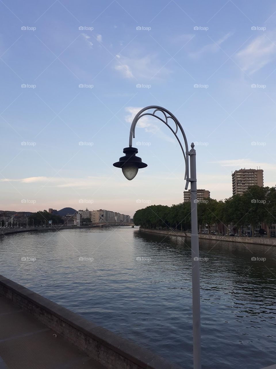 Meuse River in Liège, city of Belgium 