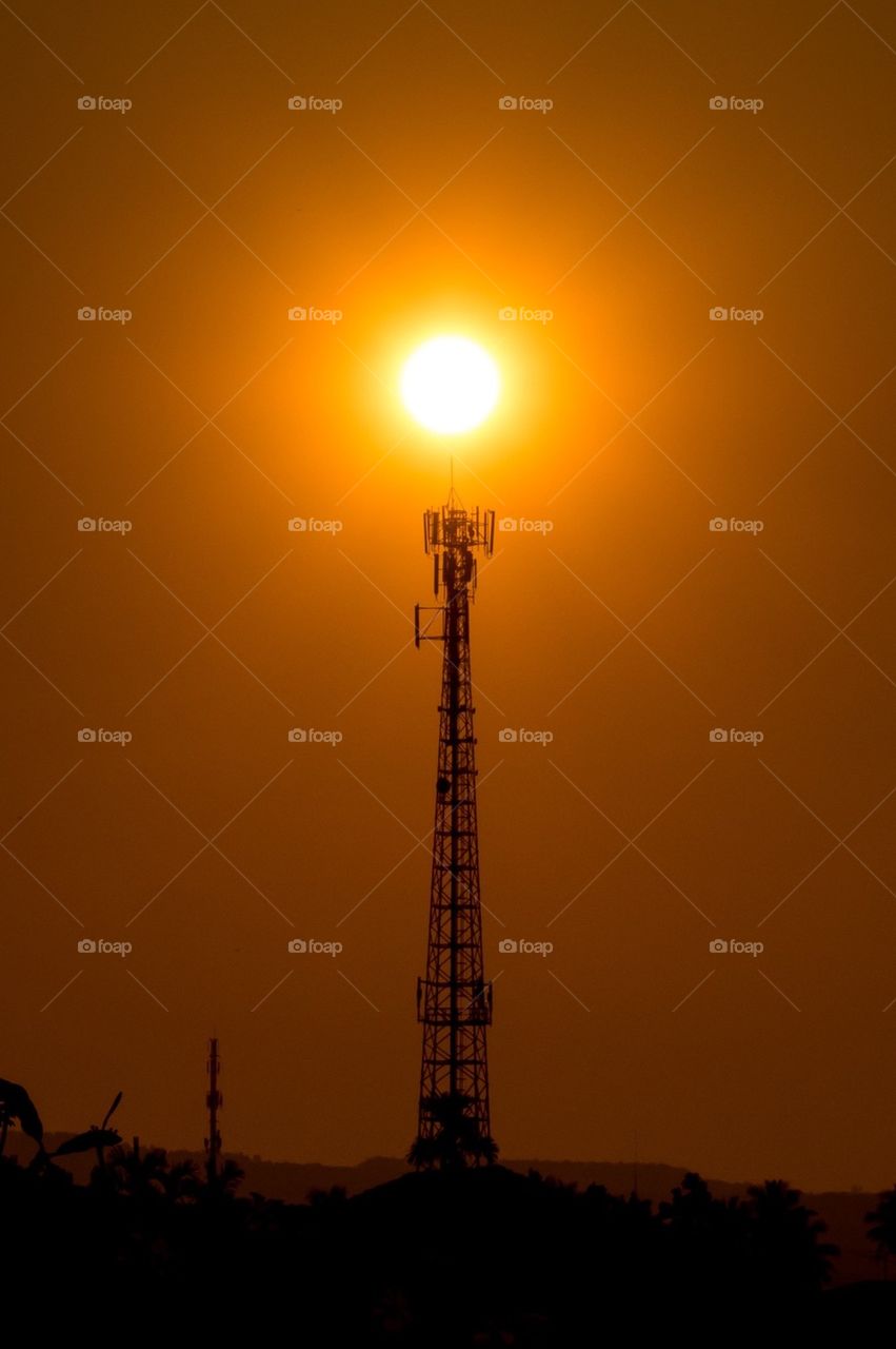 Sunset with Electricity Post