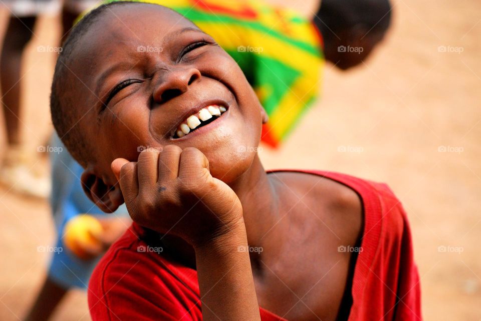 Little african boy smiling and Havin fun