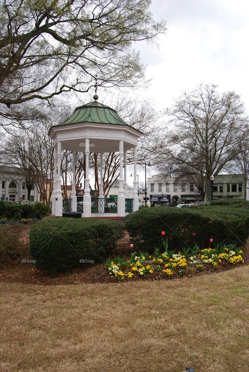 Gazebo flowers city square