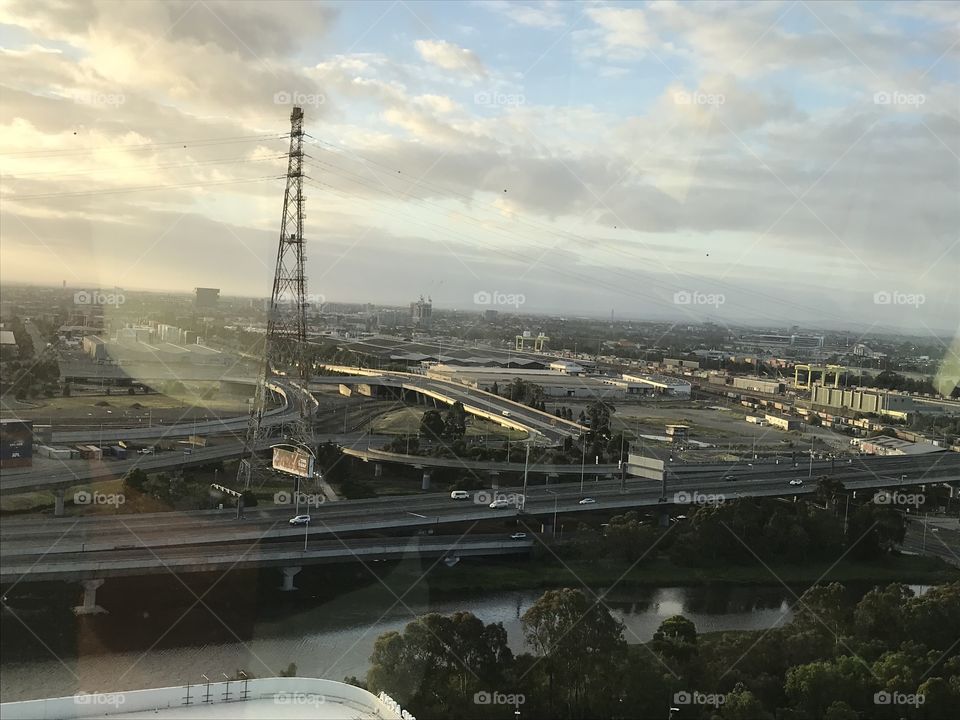 View of Melbourne City from the wheel of Melbourne Star