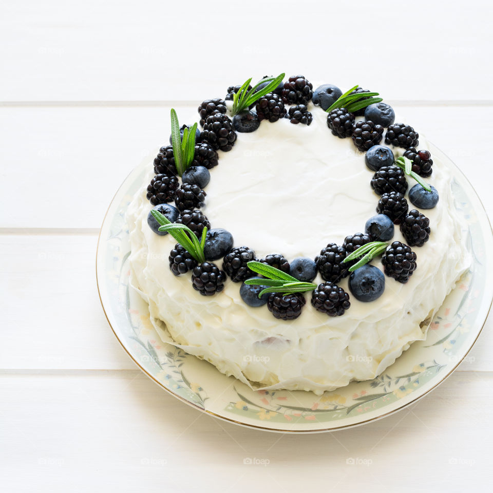 Homemade cakes with berries