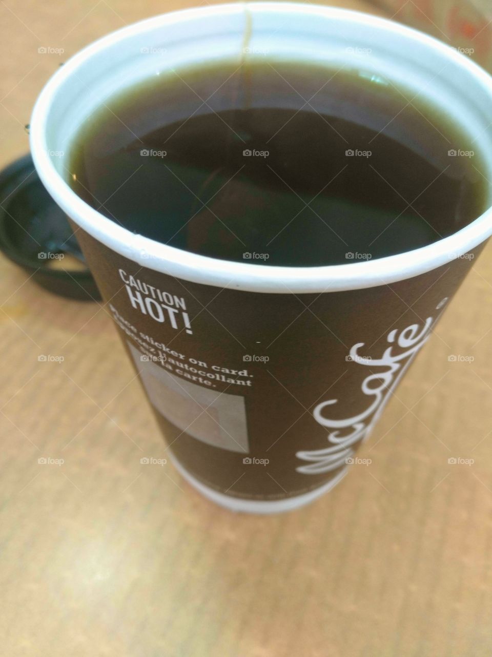 decaf coffee is hot!