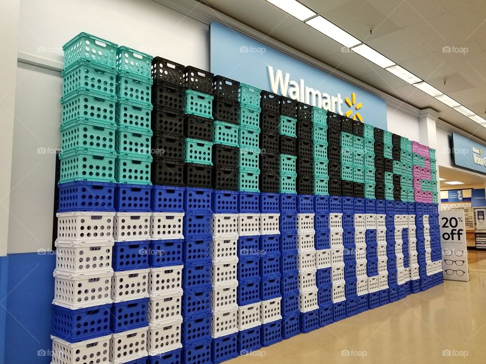 Bad to School written with crates @ Walmart