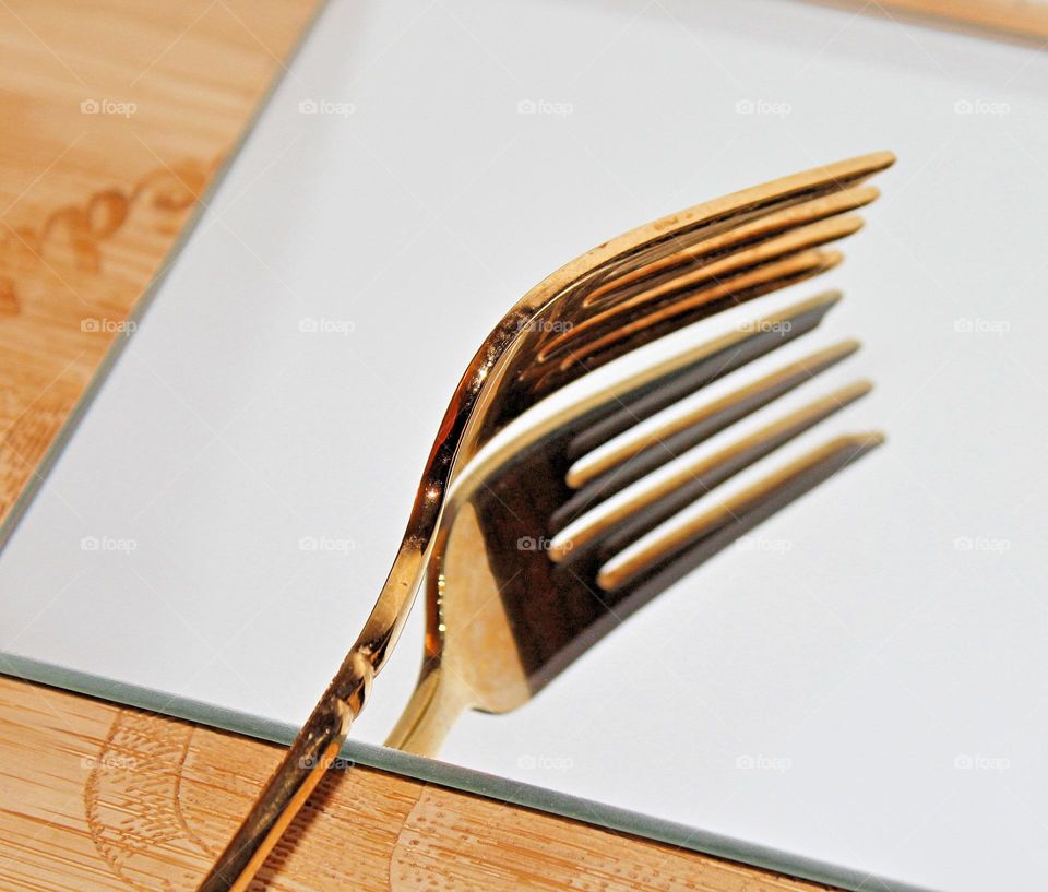 reflections of a metal Fork